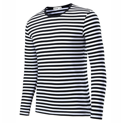 Unisex Striped Sweater Men clothing harajuku Women's  Slim Fit cotton Stripe Long sleeve Plus Size fashion T-shirts top