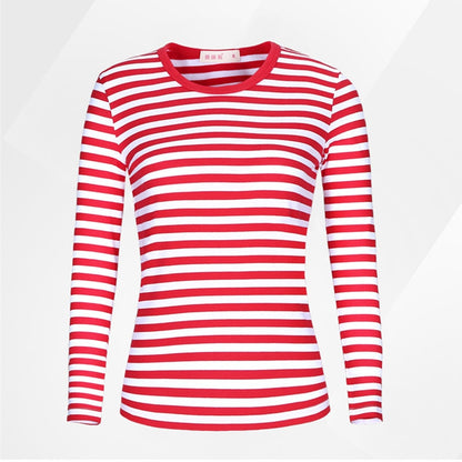 Unisex Striped Sweater Men clothing harajuku Women's  Slim Fit cotton Stripe Long sleeve Plus Size fashion T-shirts top