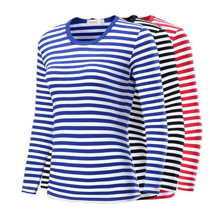Unisex Striped Sweater Men clothing harajuku Women's  Slim Fit cotton Stripe Long sleeve Plus Size fashion T-shirts top