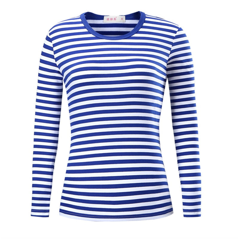 Unisex Striped Sweater Men clothing harajuku Women's  Slim Fit cotton Stripe Long sleeve Plus Size fashion T-shirts top
