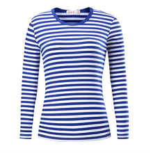 將圖片載入圖庫檢視器 Unisex Striped Sweater Men clothing harajuku Women&#39;s  Slim Fit cotton Stripe Long sleeve Plus Size fashion T-shirts top
