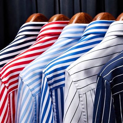 Mens Clothing Shirts High Quality Striped Business Casual Soft Dress Social Long Sleeve Shirts Regular Fit Male Shirt for men