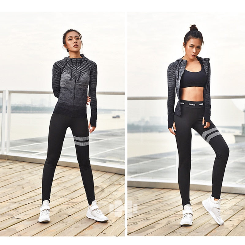 Mermaid Curve Women's Hooded Running Jacket Long Sleeve Sportswear Quick Dry Tracksuit Women Running Jacket