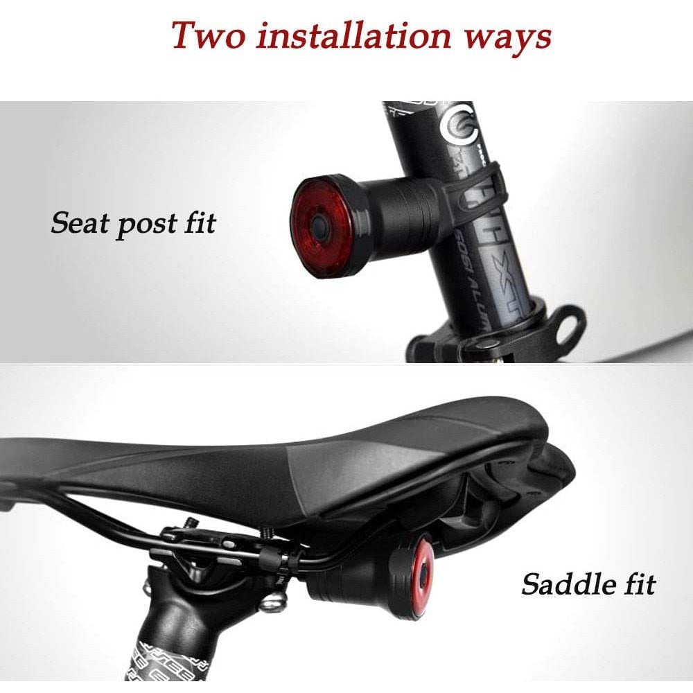 Meroca LED Bicycle Rear Light Smart USB Rechargeable Cycling Bike Tail Light Auto On/Off Waterproof  Lamp for MTB Road Bikes