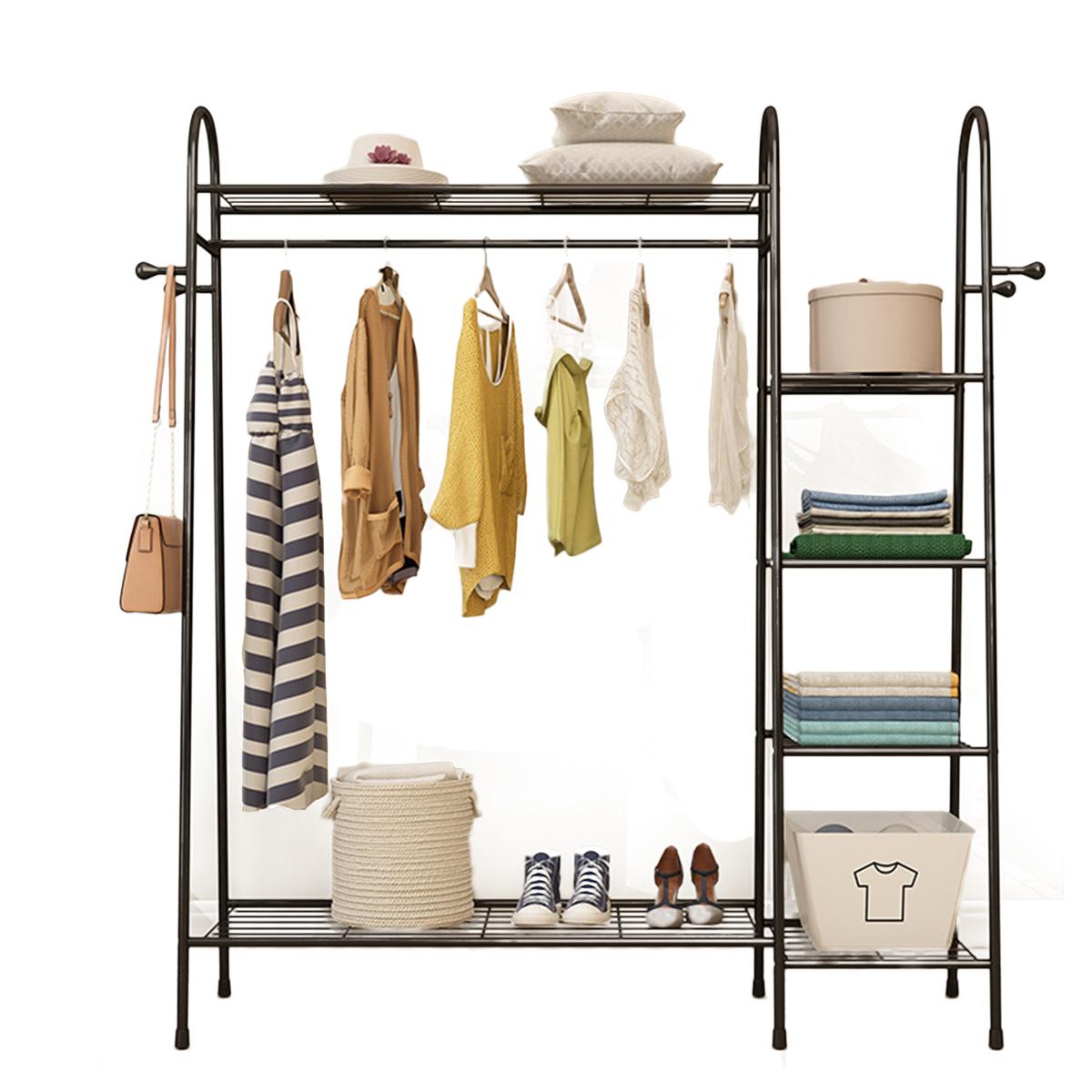 Metal Coat Rack Landing Clothing Holder Hanger Floor Standing Storage Shelf Clothes Hanger Dry Rack Simple Style Room Furniture