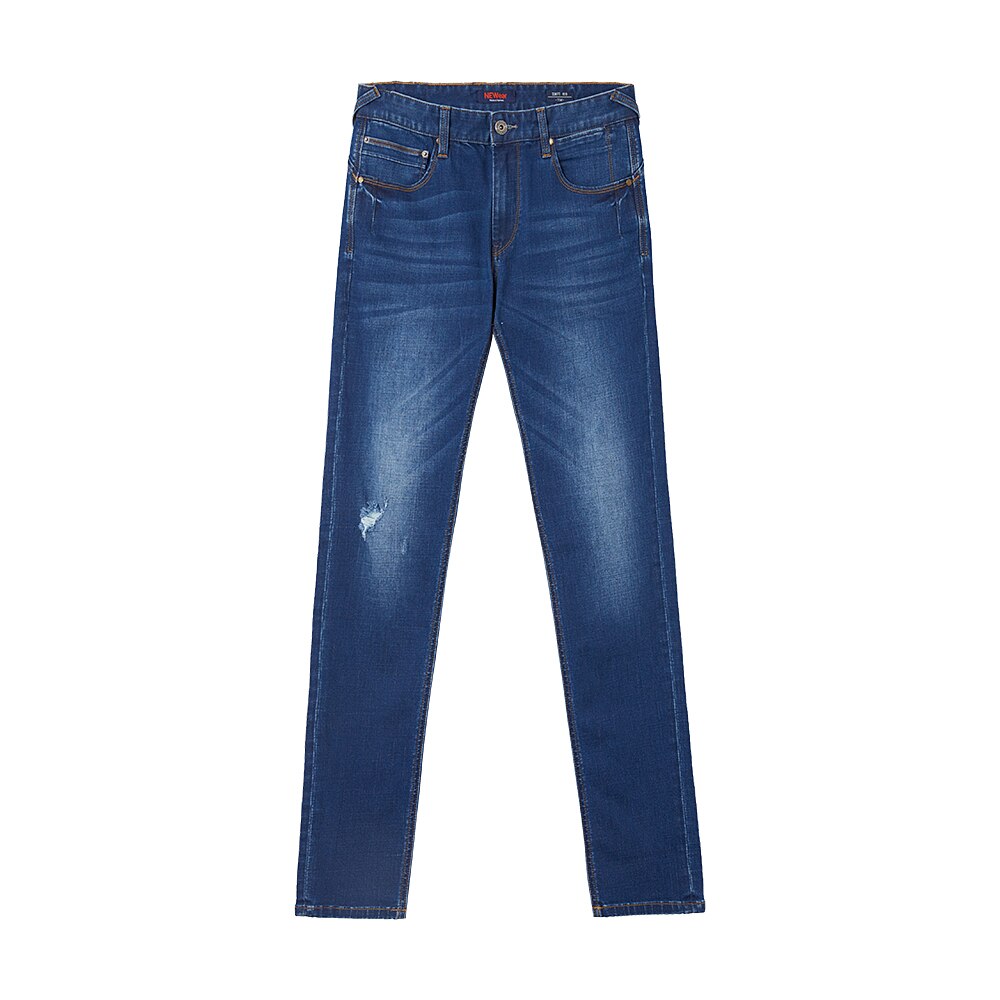 Metersbonwe Straight Jeans Men Casual Hole Design Jeans Autumn Youth Hole Design Trend Slim Jeans Mens Pants Male Trousers