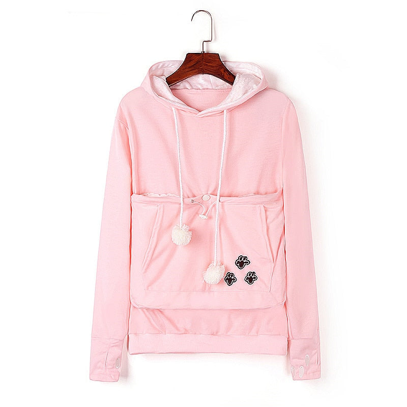 Mewgaroo Cat Lovers Hoodies Women Hooded Casual Pet Kangaroo Sweatshirt Women Pouch Hoodie Big Size Hoody Ladies Tops Sudaderas