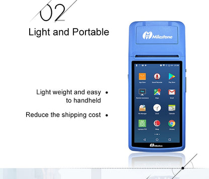 Milestone POS  Portable Thermal Receipt Printer WIFI bluetooth Touch Screen IOS Android Usb Terminal GPRS 58mm Printer M1