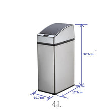 将图片加载到图库查看器，Mini 3L &amp; 4L Sensor Waste Bin No Touch Garbage Can Infrared Recycling Bin Stainless Steel
