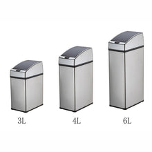 将图片加载到图库查看器，Mini 3L &amp; 4L Sensor Waste Bin No Touch Garbage Can Infrared Recycling Bin Stainless Steel
