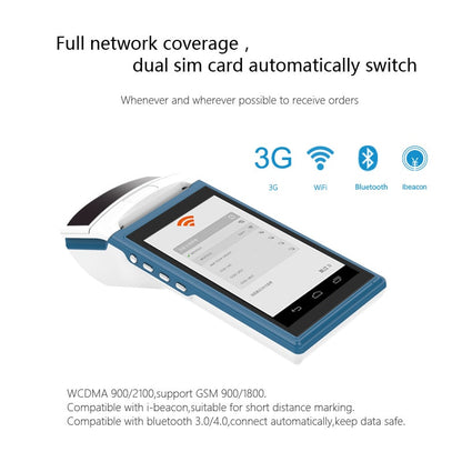 Mini Android Mobile POS terminal 58mm Thermal Printer NFC RFID Reader ZKC5501