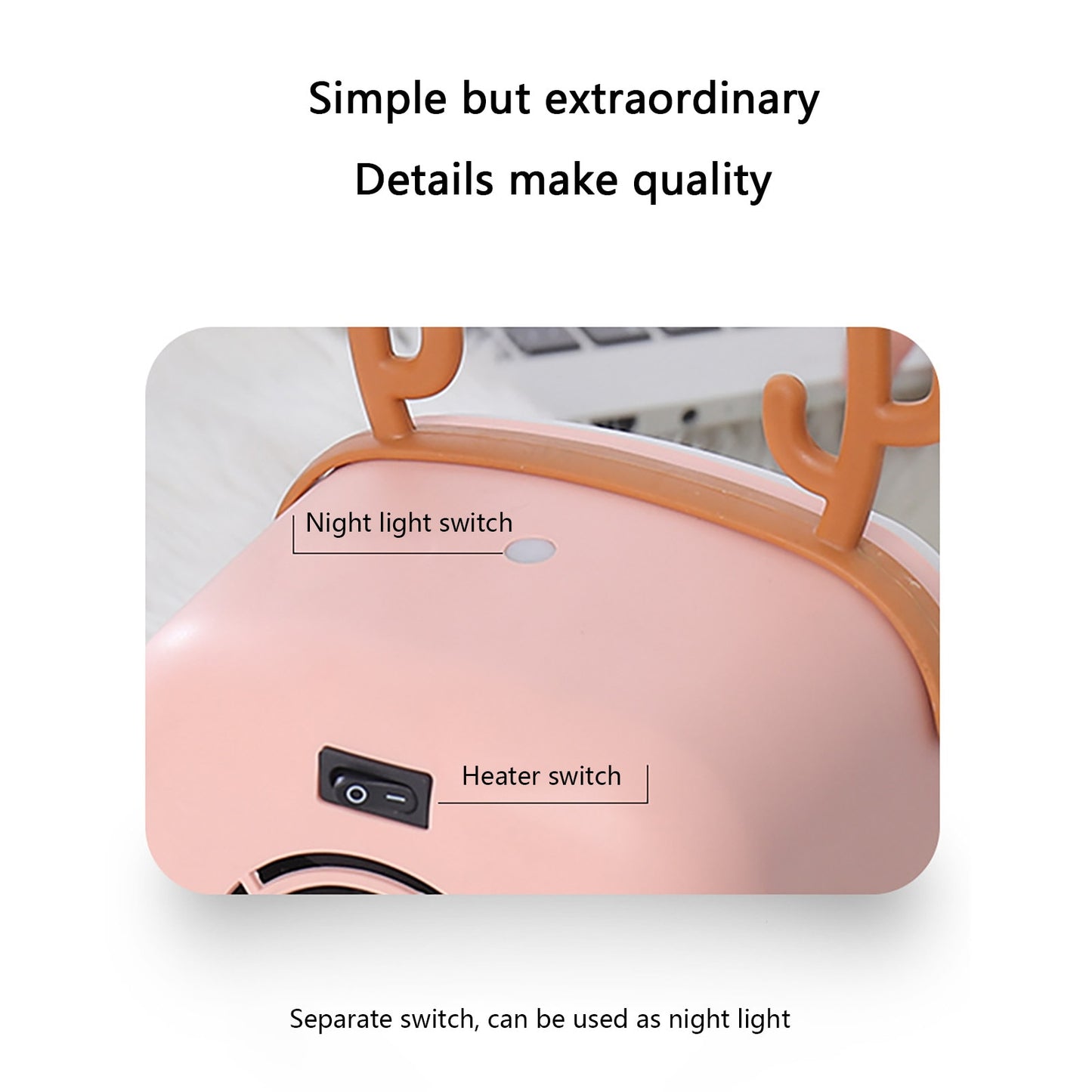 Mini Portable cute Electric Space Heater 400W Home Office Desktop Warm Air Heater Warmer Fan Silent Remote Fast Heat Thermostat