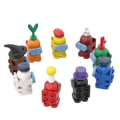 Moc Mini Cartoon Characters Building Blocks Kit For Among of Us Game Figures Bricks DIY Idea Girl Gift Set Toys For Children Kid