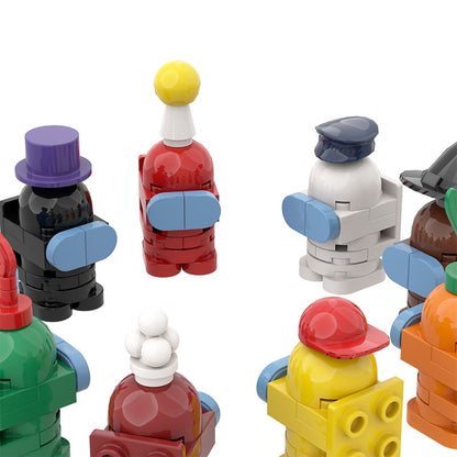 Moc Mini Cartoon Characters Building Blocks Kit For Among of Us Game Figures Bricks DIY Idea Girl Gift Set Toys For Children Kid