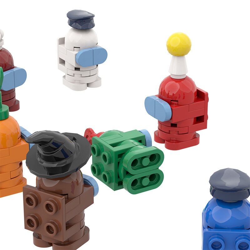 Moc Mini Cartoon Characters Building Blocks Kit For Among of Us Game Figures Bricks DIY Idea Girl Gift Set Toys For Children Kid