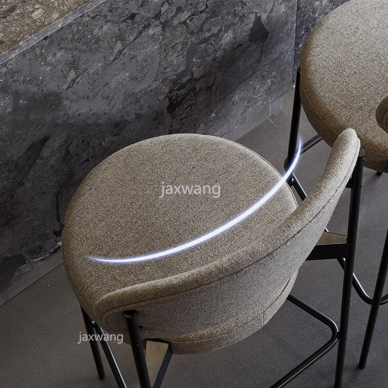 Modern Bar Stool Nordic Minimalist Home High Stool Bar Chair Seat Height Backrest Dining Chair Family Business Cafe Chairs