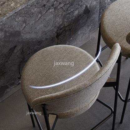 Modern Bar Stool Nordic Minimalist Home High Stool Bar Chair Seat Height Backrest Dining Chair Family Business Cafe Chairs