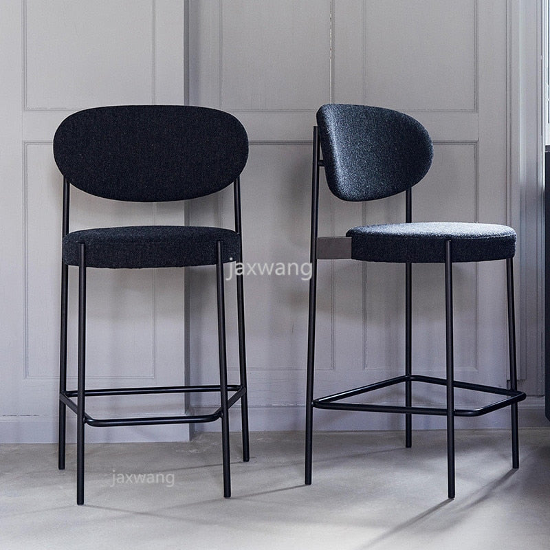 Modern Bar Stool Nordic Minimalist Home High Stool Bar Chair Seat Height Backrest Dining Chair Family Business Cafe Chairs