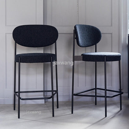 Modern Bar Stool Nordic Minimalist Home High Stool Bar Chair Seat Height Backrest Dining Chair Family Business Cafe Chairs
