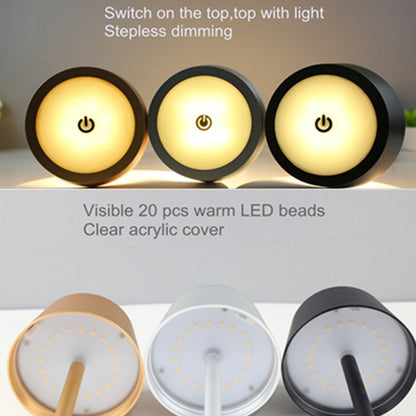 Modern Black gold outdoor led table lamp step-less dimming rechargeable LED desk light Hotel Bedside Bar Table Lamp usb 5200mA