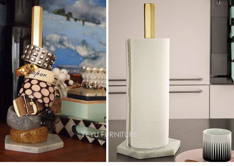 Modern Design classic kitchen room marble Paper Towel Stand Holder rack, disposable Wiping Tissue Holder Roll Paper Stand rack