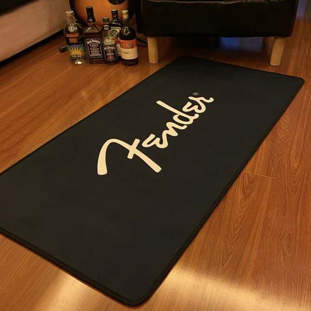 Modern Fender Guitar Printed Flannel Area Rug Printed Room Area Rug Floor Carpet for Living Room Bedroom Home Decorative Rug
