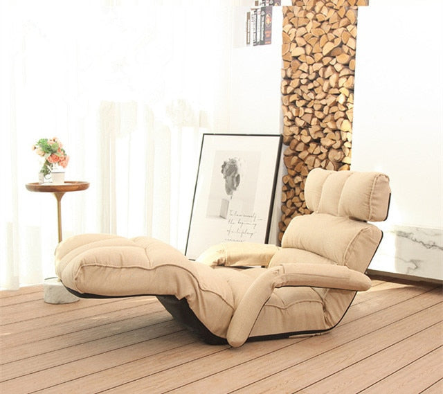 Modern Floor Folding Sofa Chair Adjustable Recliner Living Room Furniture Japanese Style Daybed Sleeper Armchair Chaise Lounge