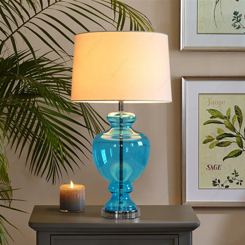 Modern Glass Makeup Table Lamp for Living Room Bar Bedside Lamps Home Decor Led Luminarias Standing Desk Light Lighting Fixtures