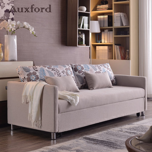 Modern Home Furniture Pull Out Stailess Steel Fabric Sofa Bed for Living Room Hotel Apartement