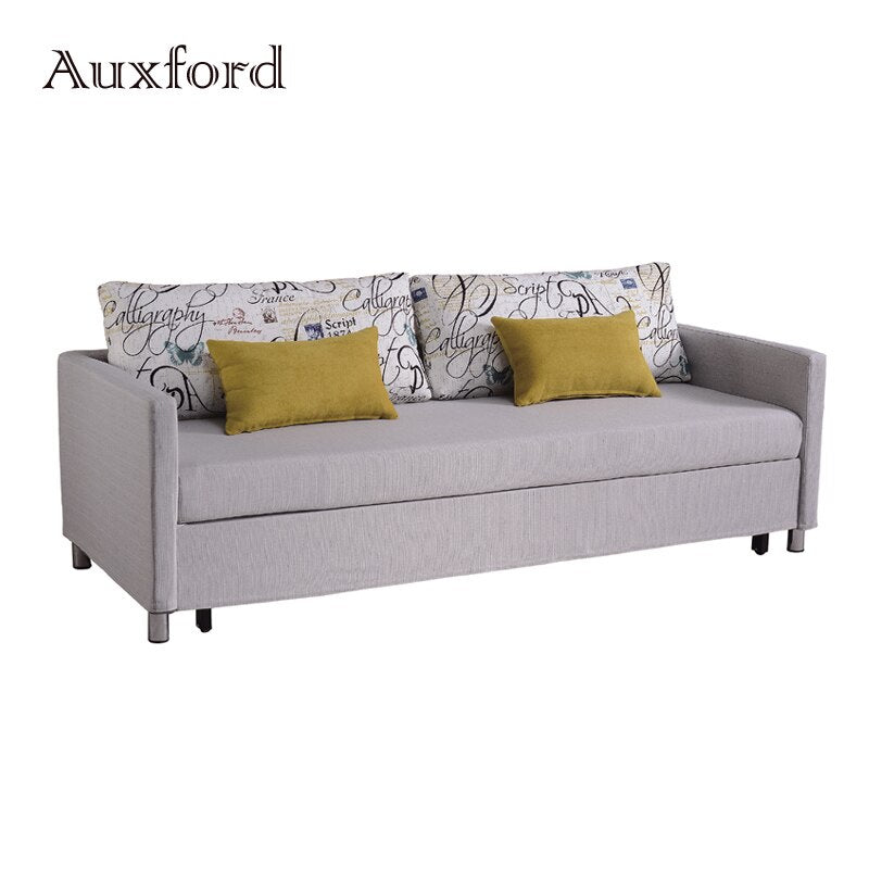 Modern Home Furniture Pull Out Stailess Steel Fabric Sofa Bed for Living Room Hotel Apartement