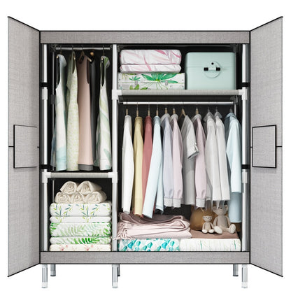 Modern Master Bedroom Wardrobe Steel Pipe Reinforcement Household Closet  Storage Cabinet  Closet Shelf Storage