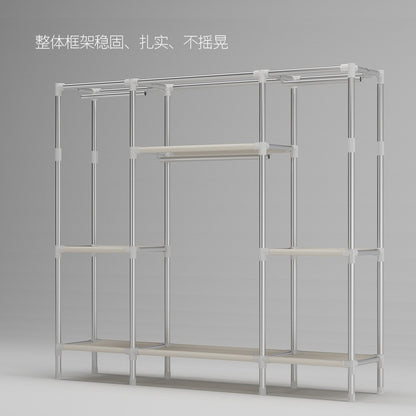 Modern Master Bedroom Wardrobe Steel Pipe Reinforcement Household Closet  Storage Cabinet  Closet Shelf Storage