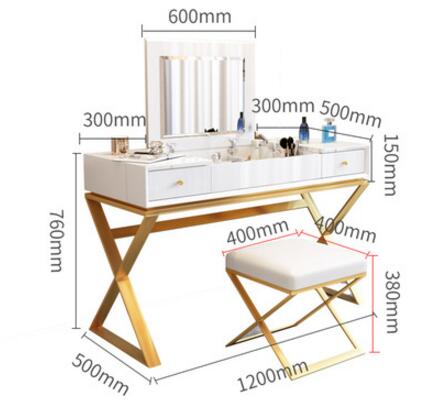 Modern Nordic net red dressing table light luxury ins wind multi-function bedroom flip dressing table paint mirror makeup table