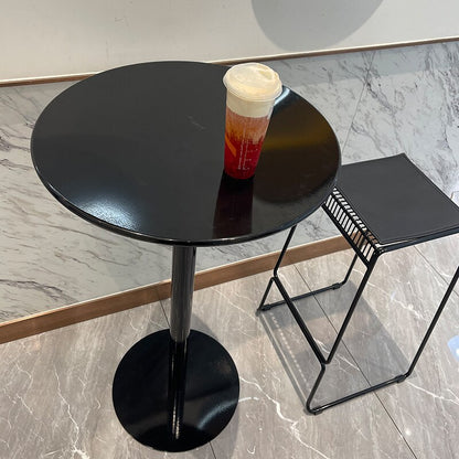 Modern Simple Round Dining Table Bar Table Milk Tea Shop Metal Leisure High Table Bar Coffee Table
