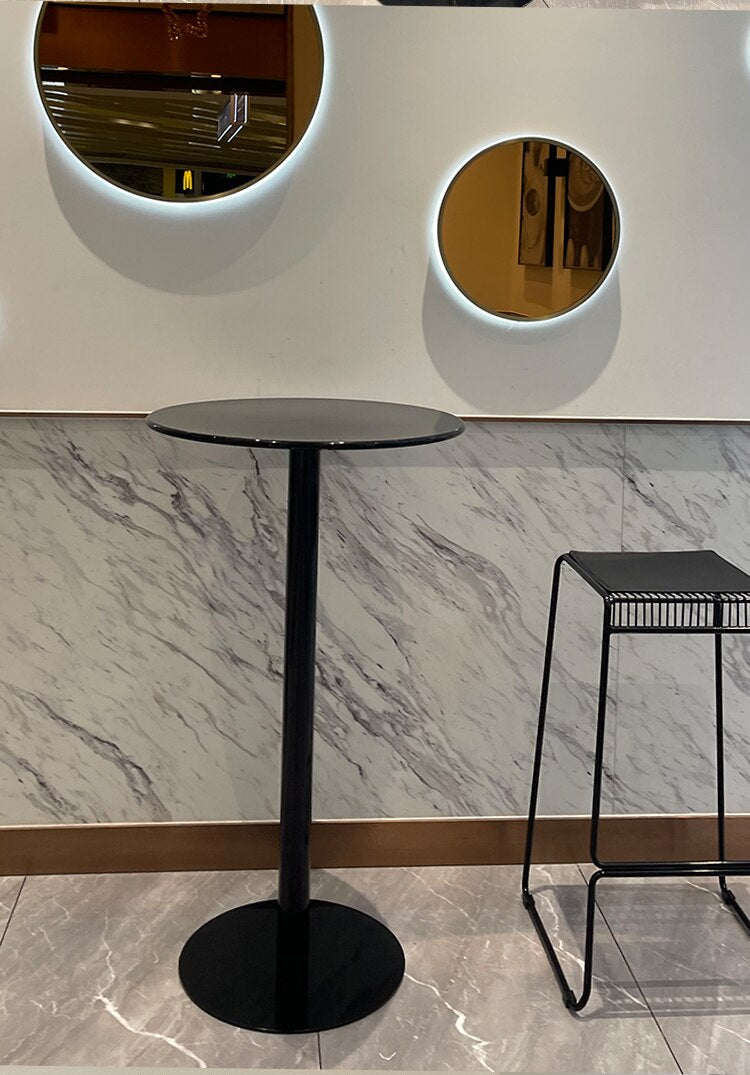Modern Simple Round Dining Table Bar Table Milk Tea Shop Metal Leisure High Table Bar Coffee Table