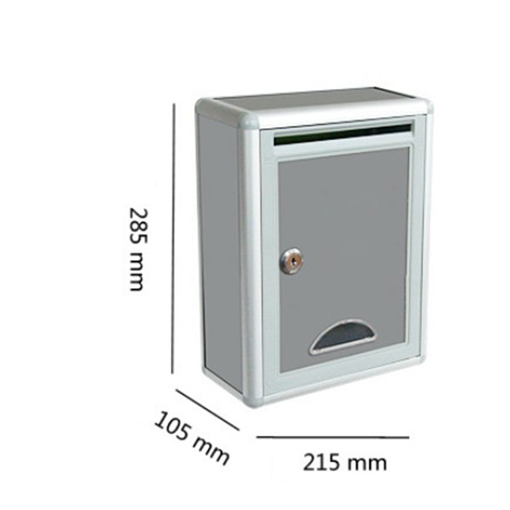 Modern Wall Mounted Lockable Mailbox Outdoor Rainproof Parcel Suggestion Box
