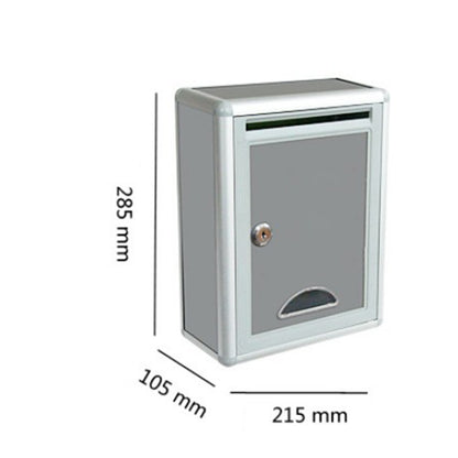 Modern Wall Mounted Lockable Mailbox Outdoor Rainproof Parcel Suggestion Box