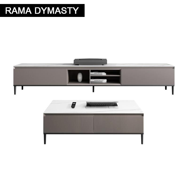 Modern minimalist slate TV cabinet coffee table combination home living room creative multifunctional floor cabinet