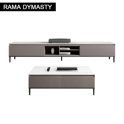 Modern minimalist slate TV cabinet coffee table combination home living room creative multifunctional floor cabinet