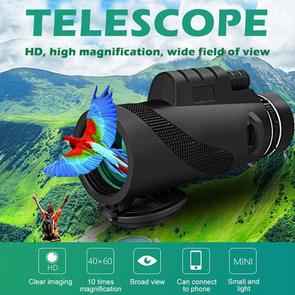 Monocular 40x60 Powerful Binoculars High Quality Great Handheld Telescope lll night vision Military HD Professional Hunting