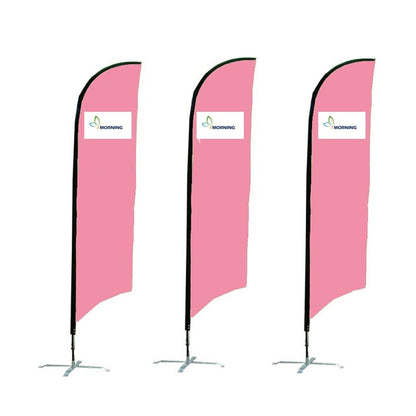 Morning flags and banners custom Logo beach feather flag with cross base graphic advertising celebration beach flag