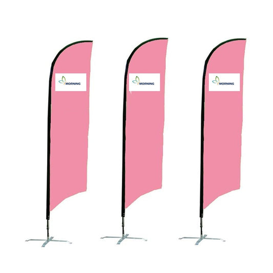 Morning flags and banners custom Logo beach feather flag with cross base graphic advertising celebration beach flag
