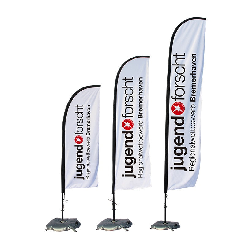 Morning flags and banners custom Logo beach feather flag with cross base graphic advertising celebration beach flag