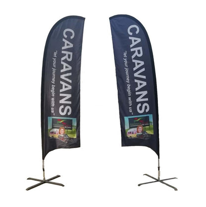 Morning flags and banners custom Logo beach feather flag with cross base graphic advertising celebration beach flag