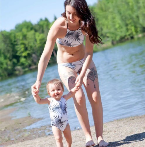 Mother Daughter Family Matching Mother Daughter Women Kids Girl Bikini Bathing Swimsuit Swimwear