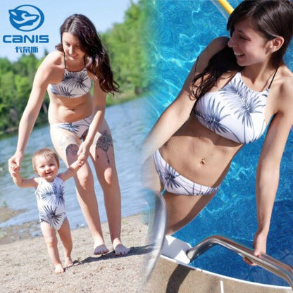 Mother Daughter Family Matching Mother Daughter Women Kids Girl Bikini Bathing Swimsuit Swimwear