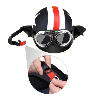 Motorcycle Helmet Half Open Face with Goggle Flexible Visor and Soft Scarf for Intercomunicador Moto Bike Scooter Touring Helmet