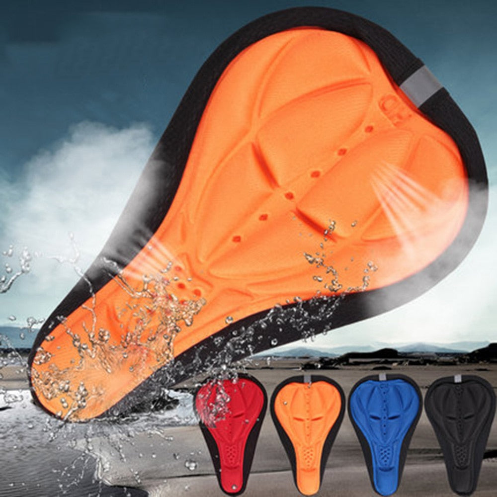 Mountain Bike 3D Saddle Cover Thick Breathable Super Soft Bicycle Saddle Silicone Sponge Bike Seat Cushion Bicycle Accessories