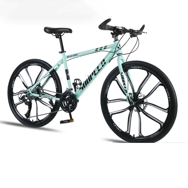 Mountain Bike Bicycle Adult Men and Women Speed Double Disc Brakes Shock Ultra Light Student Off Road Ten Knife Wheel