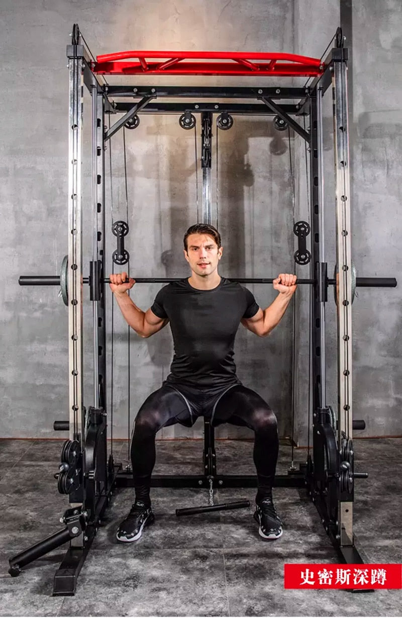 Multi-Functional training rack Home Use Comprehensive Training Fitness Equipment Smith Machine Squat Rack